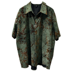 Vintage Print Loose Lapel Shirt
