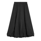 High Waist Loose Mid-length A-line Skirt