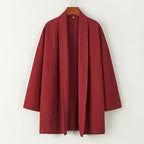 Loose cardigan cotton and linen Coat