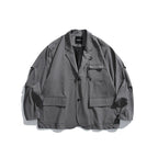 Loose-fitting Curved Lapel Blazer