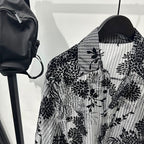 Retro Hollow Print Loose Casual Shirt