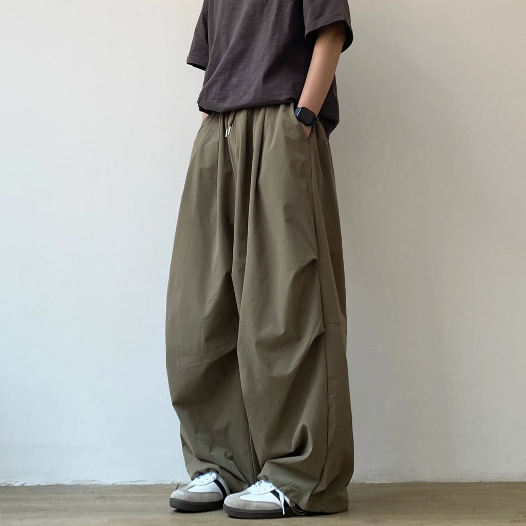 Japanese Retro Loose Pleated Straight Wide-leg Pants