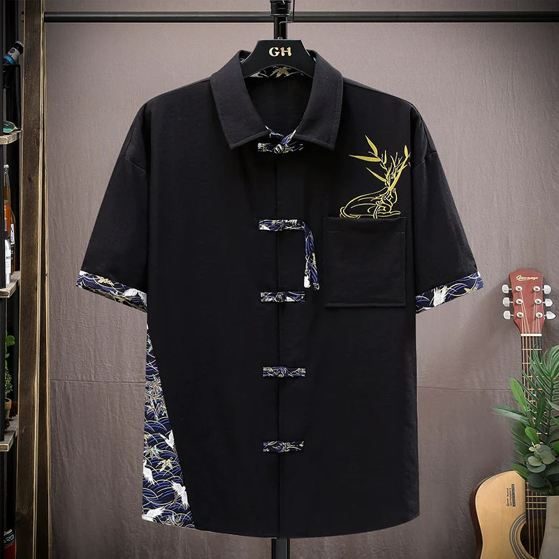 Cotton And Linen Suit Casual Shirt Set