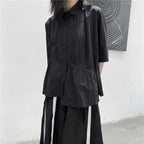 Japanese Style Irregular Pleated Loose T-shirt