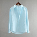 Lapel Linen Loose Thin Casual Shirt