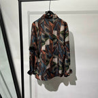 Retro Geometric Print Loose Long-sleeved Shirt