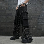 Heavy Pleated Patchwork Loose Drape Jeans