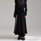 Black High Waist Contrast Skirt