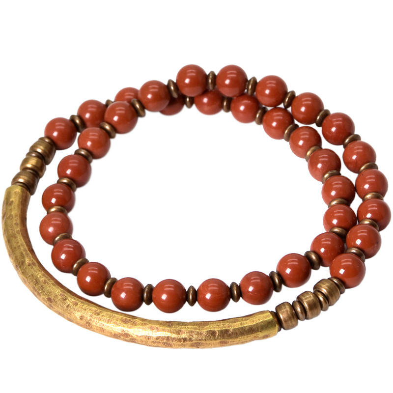 Red Jasper Beads Multi-layer Retro Ethnic Bracelet