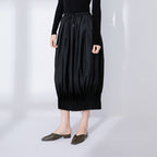 Pleated Curved Bud Skirt