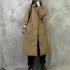 Padded Windbreaker Loose Mid-Length Cotton Coat