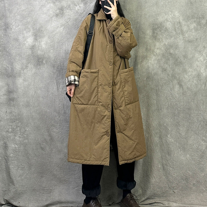 Padded Windbreaker Loose Mid-Length Cotton Coat