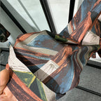 Retro Geometric Print Loose Long-sleeved Shirt