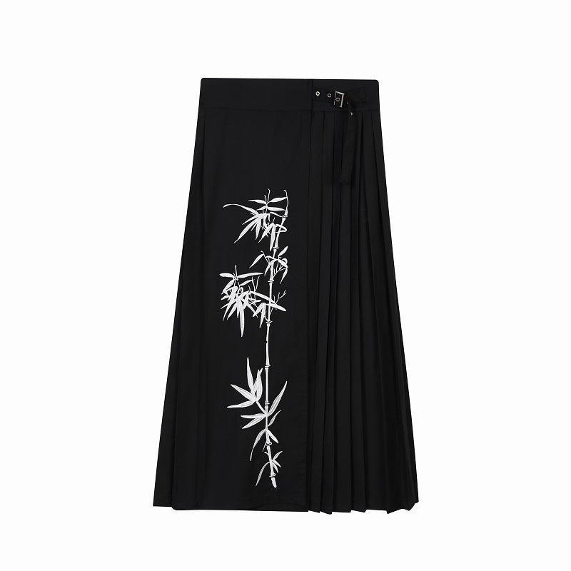 Vintage Embroidered Pleated Skirt Hakama
