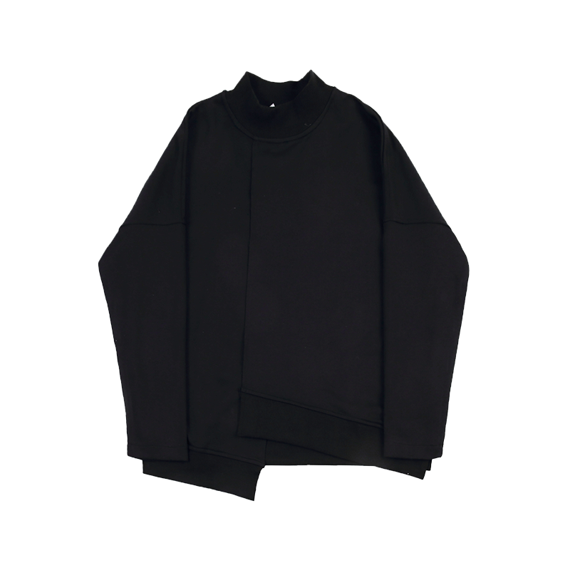 Asymmetric Half High Collar Sweatshirt