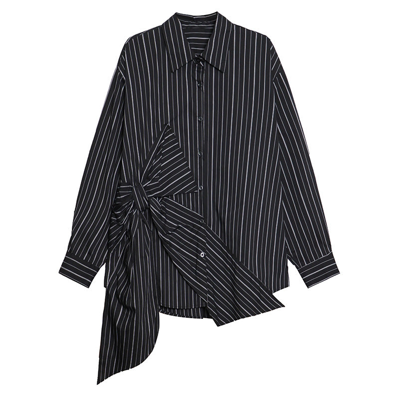 Striped Loose POLO Collar Shirt
