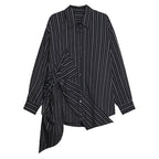 Striped Loose POLO Collar Shirt