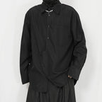 Black Asymmetrical Loose Long-sleeved Shirt