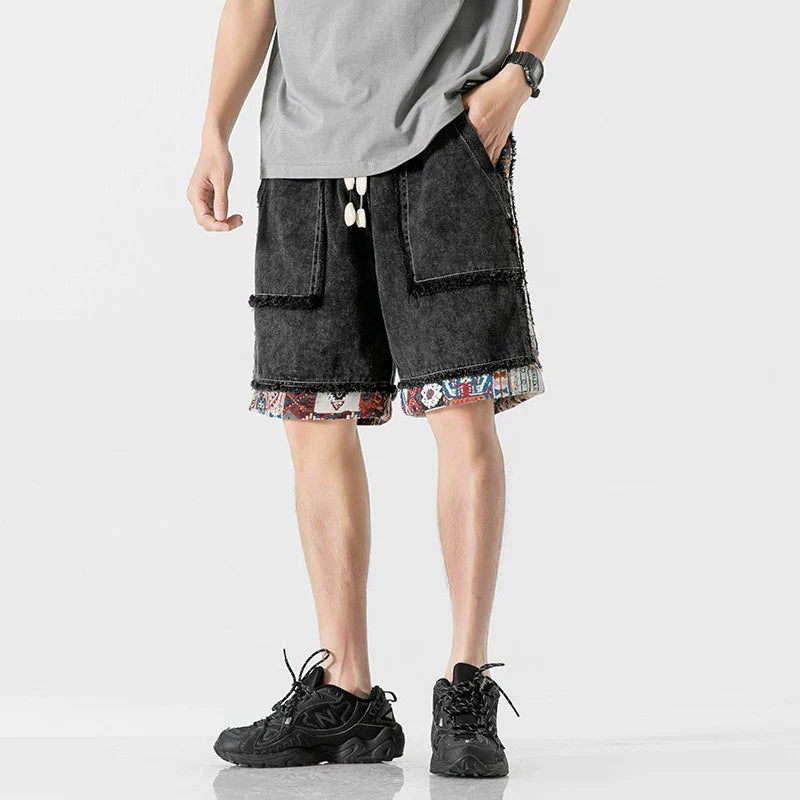Panelled Vintage Denim Shorts