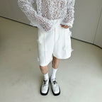 3D Embellished Casual Wide-leg Shorts
