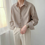 Loose Long-sleeved Casual Striped Shirt