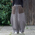 Patchwork Pattern Thickened Cotton Casual Pants