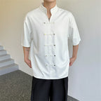 Stand Collar Loose Buttoned Shirt
