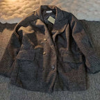 Dark Grey Vintage Loose Trench Coat
