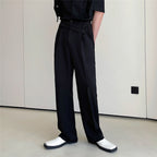 Irregular Belt Embellished Slacks