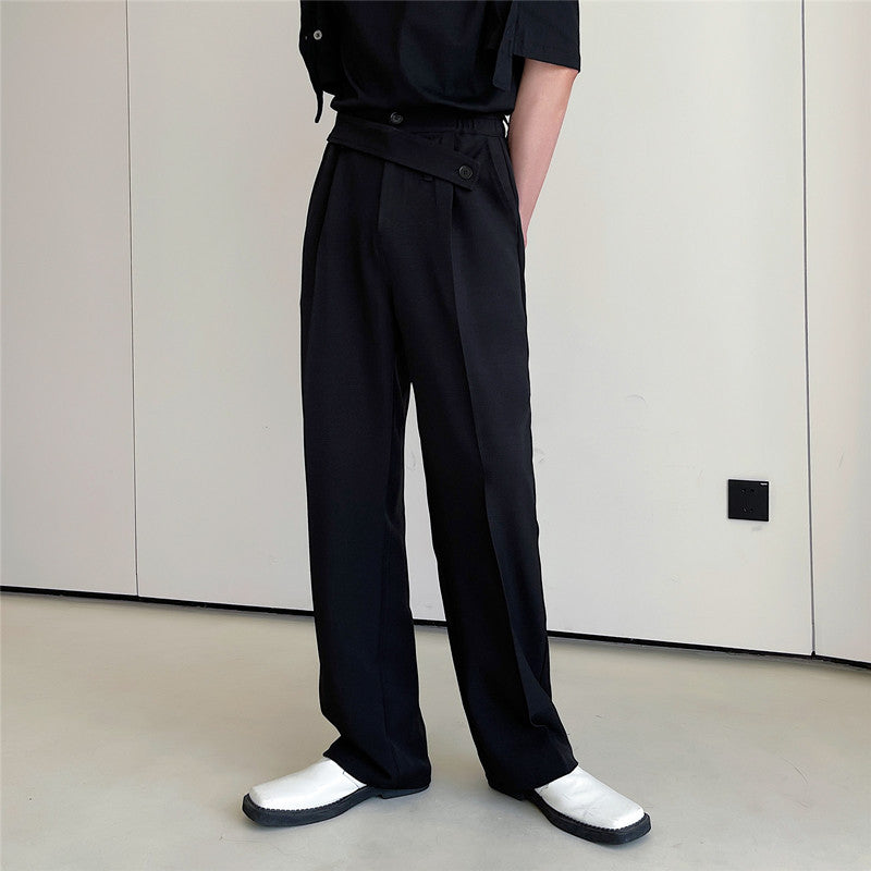 Irregular Belt Embellished Slacks