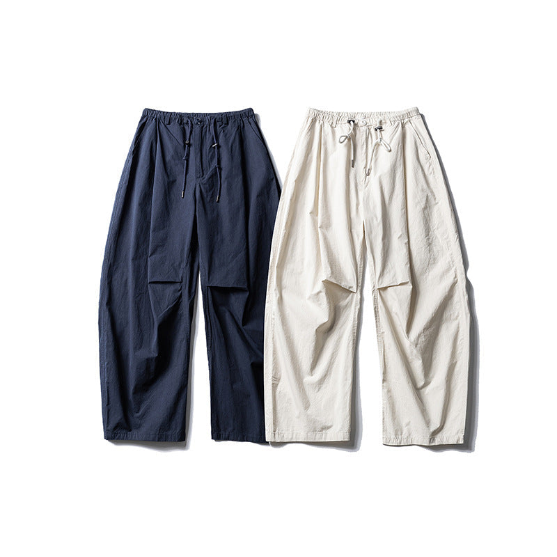 Solid Color Loose Lace-up Casual Pants