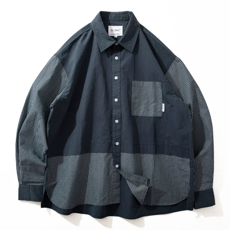 Japanese Striped Patchwork Shirt