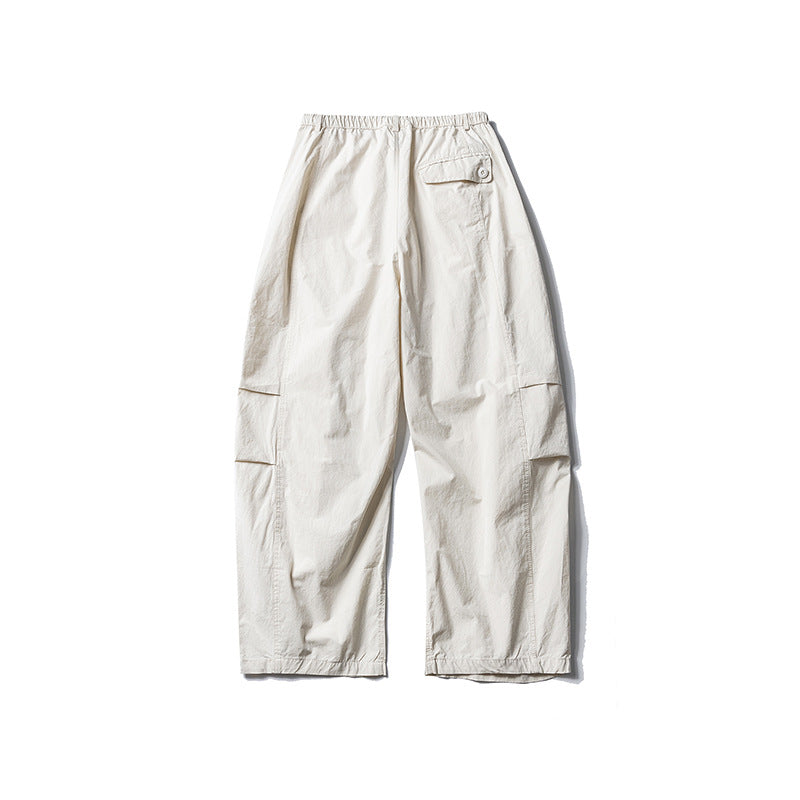 Solid Color Loose Lace-up Casual Pants