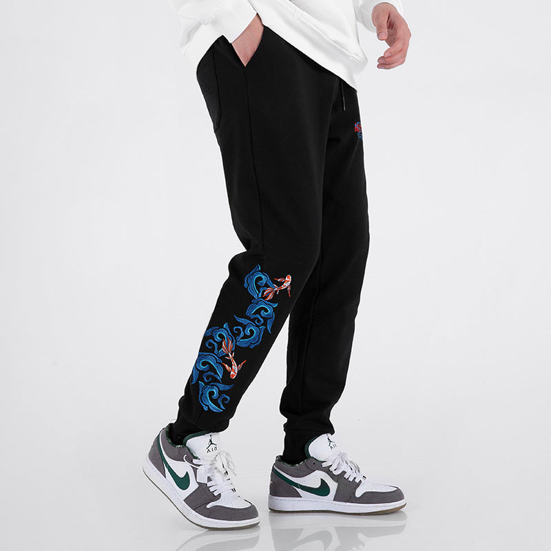 Cotton Loose Embroidered Sweatpants