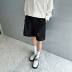 3D Embellished Casual Wide-leg Shorts