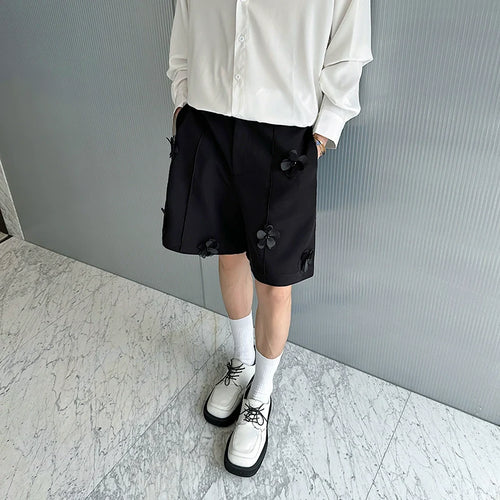 3D Embellished Casual Wide-leg Shorts