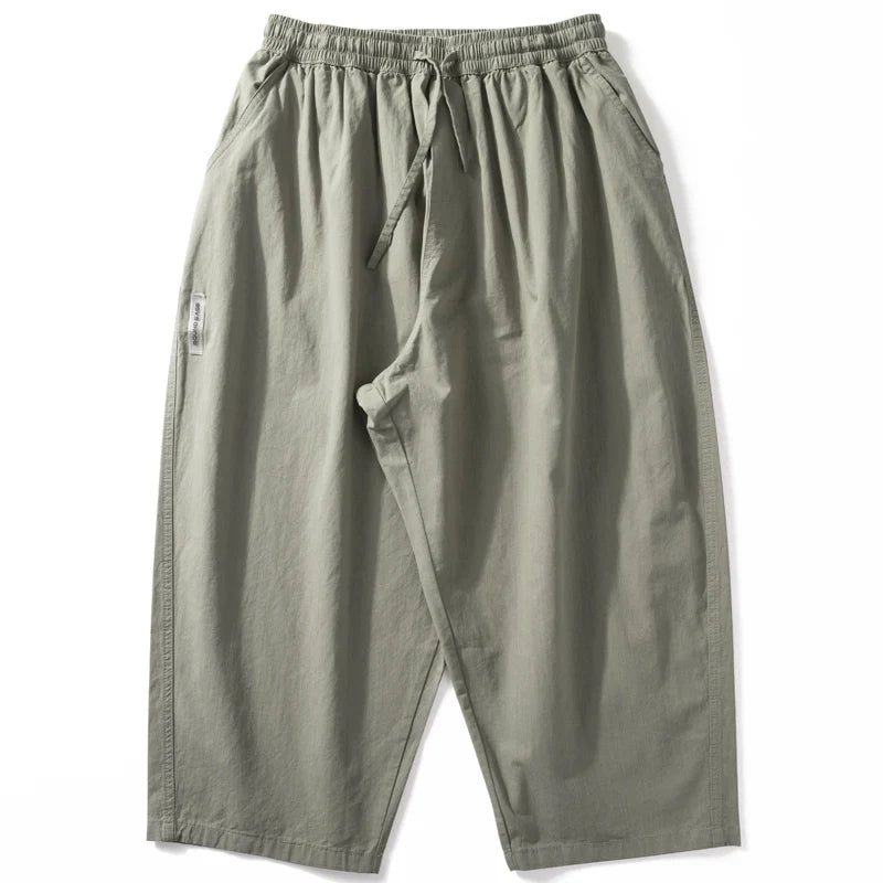 Japanese Loose Wide-leg Cropped Carrot Pants