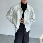 White Short Shoulder Padded Jacket