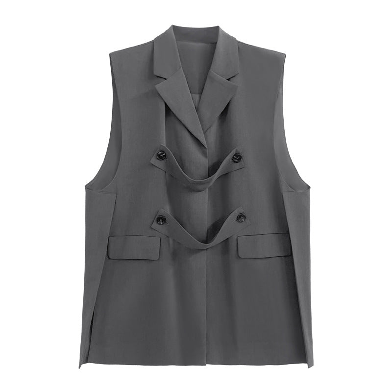 Sleeveless Loose Suit Vest Jacket