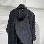 Irregular Pleated Loose Bat Sleeve Shirt Cardigan