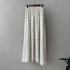Polka Dot Elastic High Waist A-line Skirt