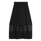Summer Elastic Waist Splicing Lantern Skirt