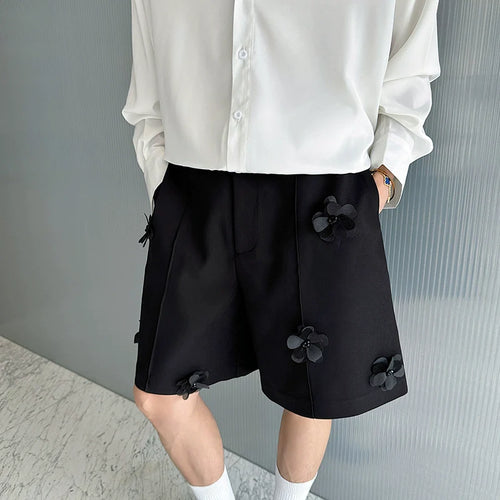 3D Embellished Casual Wide-leg Shorts