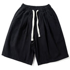 Cotton Elastic Drawstring Straight Loose Casual Shorts