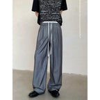 Retro High Waist Drape Striped Casual Pants