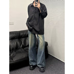 Studded Flared Wide-leg Jeans