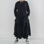 Multi-layered Pleated Cropped Wide-leg Pants Hakama