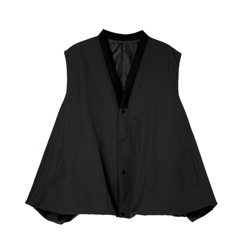 Bud Loose Solid Color V-neck Vest