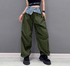 Denim Contrast Patchwork Pants