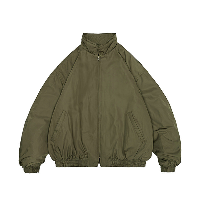 Japanese Retro Solid Color Silhouette Stand Collar Cotton Coat